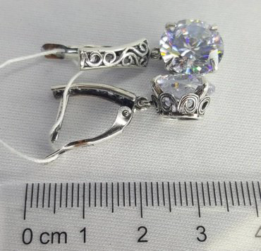 Серьги Красная пресня 3387798 вес 8.6 г серебро, фианит купить,27034