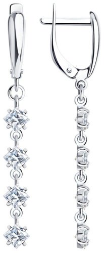 Серьги SOKOLOV 94022011 вес 3.11 г серебро, фианит купить,25650