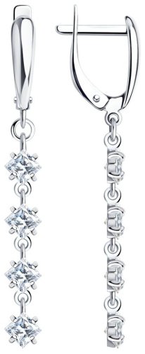 Серьги SOKOLOV 94022011 вес 3.11 г серебро, фианит купить,25650