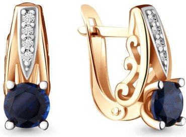 Серьги AQUAMARINE 42967Б вес 2.39 г серебро, фианит купить,16483