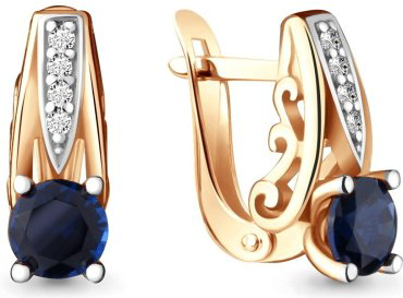 Серьги AQUAMARINE 42967Б вес 2.39 г серебро, фианит купить,16483