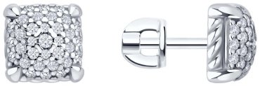 Пусеты SOKOLOV 94027015 вес 3.29 г серебро, фианит купить,21264