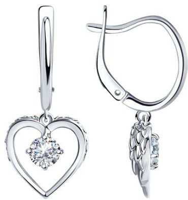 Серьги SOKOLOV 94024439 вес 3.85 г серебро, фианит купить,29800