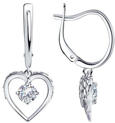 Серьги SOKOLOV 94024439 вес 3.85 г серебро, фианит купить,29800