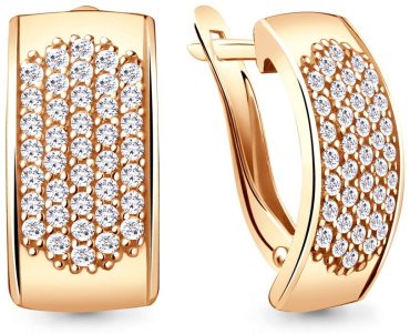 Серьги AQUAMARINE 40980А вес 6.04 г серебро, фианит купить,55404