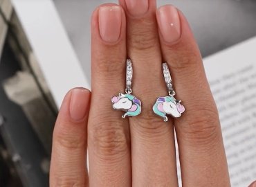 Серьги AQUAMARINE 46832А.5 вес 3 г серебро, фианит, эмаль купить,29087