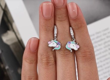 Серьги AQUAMARINE 46832А.5 вес 3 г серебро, фианит, эмаль купить,29087