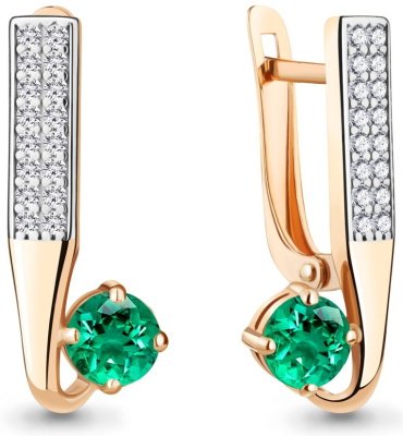 Серьги AQUAMARINE 49754АГ вес 2.39 г серебро, фианит купить,38578