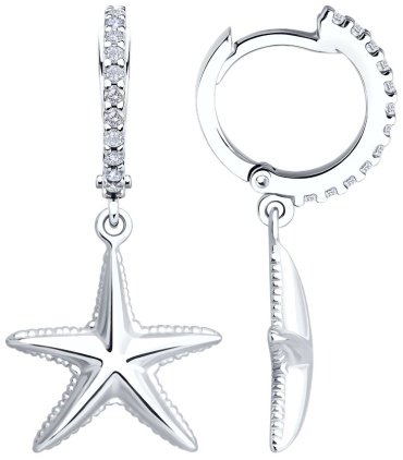 Серьги SOKOLOV 94027216 вес 3.42 г серебро, фианит купить,26456