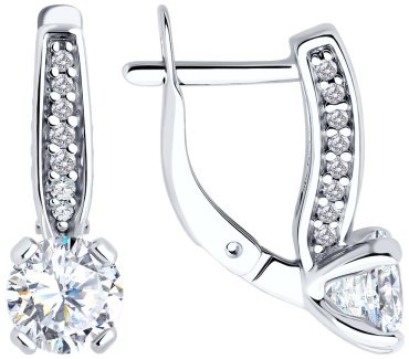 Серьги Diamant 94-120-02639-1 вес 3.33 г серебро, фианит купить,22438