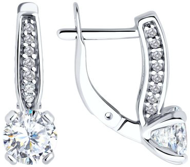 Серьги Diamant 94-120-02639-1 вес 3.33 г серебро, фианит купить,22438