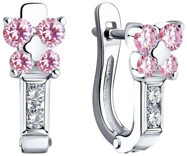 Серьги SOKOLOV 94026111 вес 1.85 г серебро, фианит купить,18000