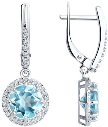 Серьги Diamant 94-321-02052-1 вес 3.64 г серебро, фианит купить,36936