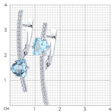 Серьги SOKOLOV 92022198 вес 3.57 г серебро, топаз, фианит купить,30694