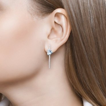 Серьги SOKOLOV 92022198 вес 3.57 г серебро, топаз, фианит купить,30694