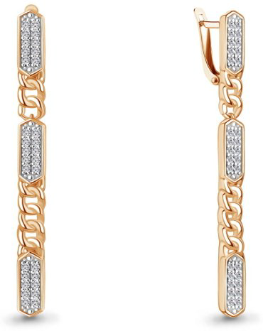 Серьги AQUAMARINE 49499А вес 6.04 г серебро, фианит купить,74898