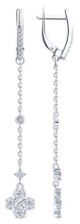 Серьги-цепочки SOKOLOV 94027012_s вес 3.88 г серебро, фианит купить,21874
