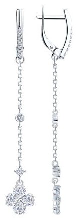 Серьги-цепочки SOKOLOV 94027012_s вес 3.88 г серебро, фианит купить,21874