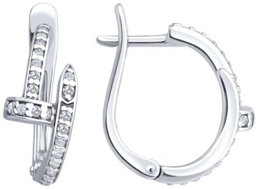 Серьги SOKOLOV 94027214 вес 3.01 г серебро, фианит купить,16997