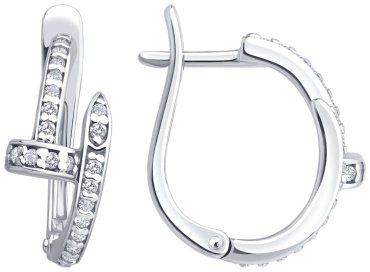 Серьги SOKOLOV 94027214 вес 3.01 г серебро, фианит купить,16997