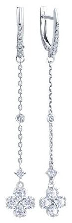 Серьги-цепочки SOKOLOV 94027012_s вес 3.88 г серебро, фианит купить,21874