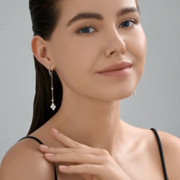 Серьги-цепочки SOKOLOV 94027012_s вес 3.88 г серебро, фианит купить,21874