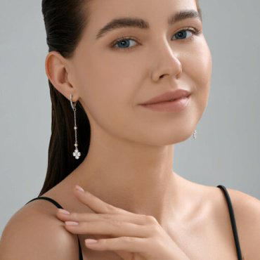 Серьги-цепочки SOKOLOV 94027012_s вес 3.88 г серебро, фианит купить,21874