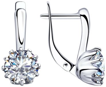 Серьги Diamant 94-120-01218-1 вес 3.44 г серебро, фианит купить,20418