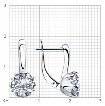 Серьги Diamant 94-120-01218-1 вес 3.44 г серебро, фианит купить,20418