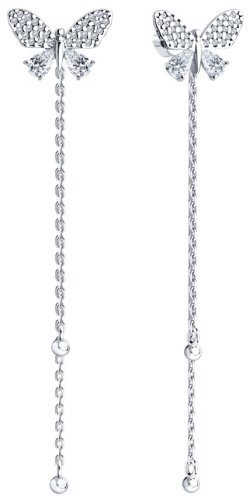 Серьги-цепочки SOKOLOV 94026004 вес 3.915 г серебро, фианит купить,19494