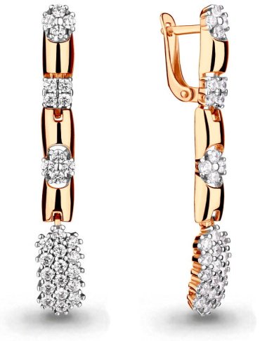 Серьги AQUAMARINE 46143А вес 4.02 г серебро, фианит купить,57456