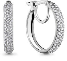 Серьги AQUAMARINE 42435А вес 3.16 г серебро, фианит купить,29087