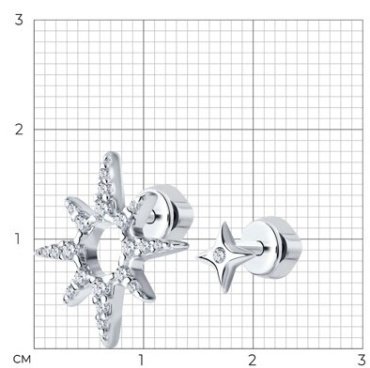 Пусеты SOKOLOV 94025746 вес 2.11 г серебро, фианит купить,11676