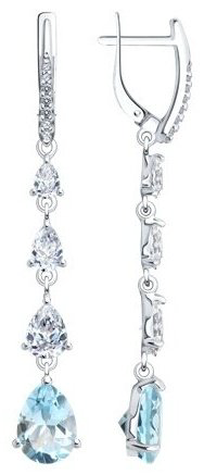 Серьги SOKOLOV 92023020 вес 5.28 г серебро, фианит купить,38661