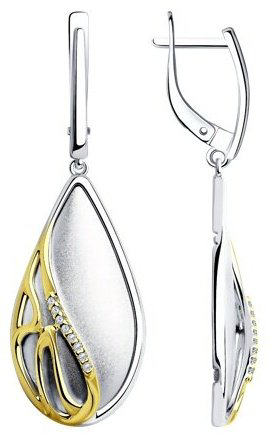 Серьги Diamant 94-121-01690-1 вес 5.51 г серебро, фианит купить,16790