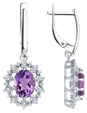 Серьги Diamant 94-321-02042-3 вес 4.83 г серебро, фианит купить,46170