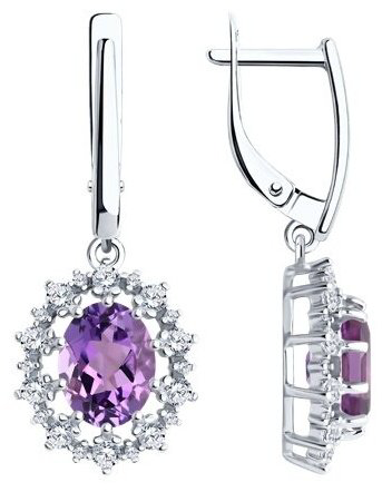 Серьги Diamant 94-321-02042-3 вес 4.83 г серебро, фианит купить,46170