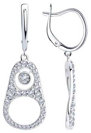 Серьги SOKOLOV 94024486 вес 6.95 г серебро, фианит купить,26852