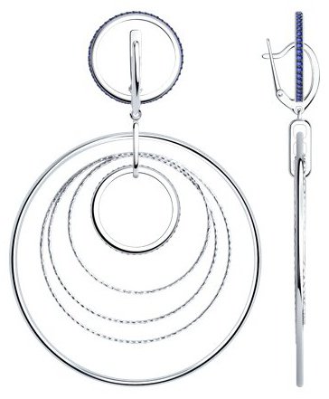 Серьги Diamant 94-121-02033-1 вес 12.22 г серебро, фианит купить,42064