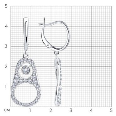 Серьги SOKOLOV 94024486 вес 6.95 г серебро, фианит купить,26852