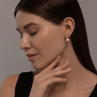 Серьги Diamant 93-320-02069-1 вес 3.57 г серебро, фианит, культивированный жемчуг купить,20815
