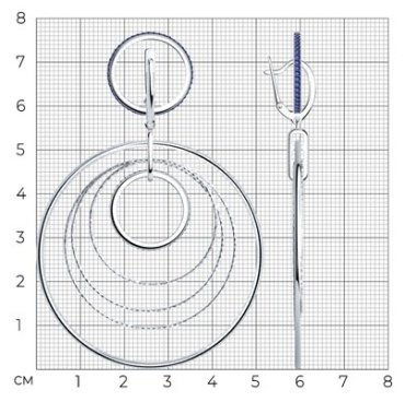 Серьги Diamant 94-121-02033-1 вес 12.22 г серебро, фианит купить,42064
