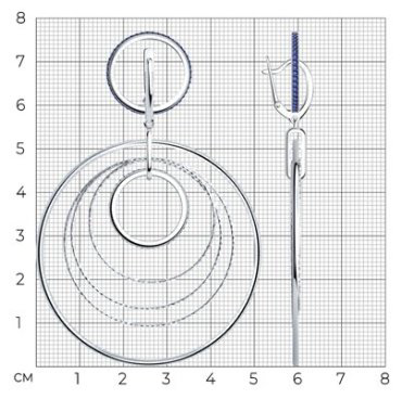 Серьги Diamant 94-121-02033-1 вес 12.22 г серебро, фианит купить,42064