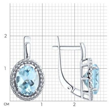 Серьги Diamant 94-320-01999-1 вес 3.46 г серебро, фианит купить,30780