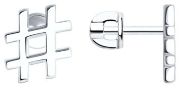 Серьги SOKOLOV 94024452 вес 2.27 г серебро, без вставок купить,25852