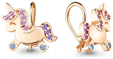 Серьги AQUAMARINE 48657БВД вес 2.14 г серебро, фианит купить,19391