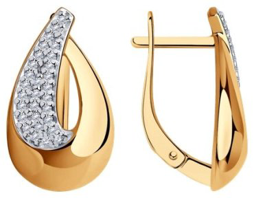 Серьги Diamant 93-120-00729-1 вес 4.12 г серебро, фианит купить,42418