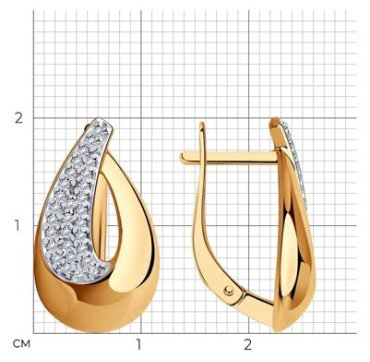 Серьги Diamant 93-120-00729-1 вес 4.12 г серебро, фианит купить,42418