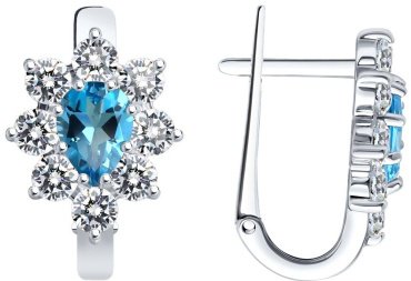 Серьги SOKOLOV 92022984 вес 3.24 г серебро, фианит купить,34884