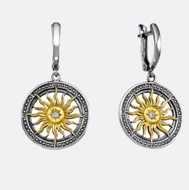 Серьги Красная пресня 3389998-1 вес 7.8 г серебро, фианит купить,35910